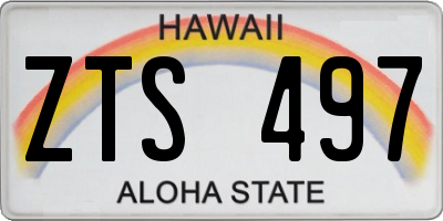 HI license plate ZTS497