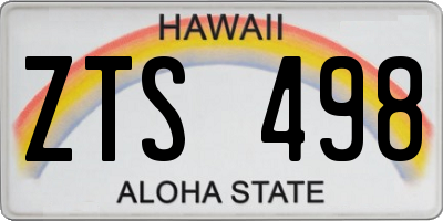 HI license plate ZTS498