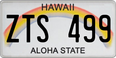 HI license plate ZTS499