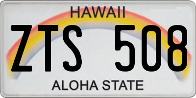 HI license plate ZTS508