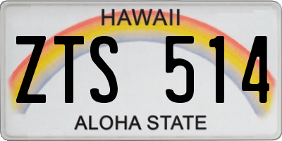 HI license plate ZTS514