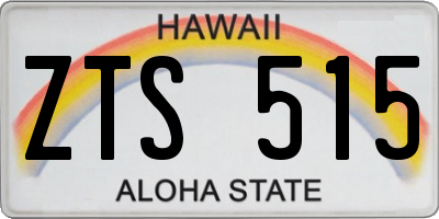 HI license plate ZTS515