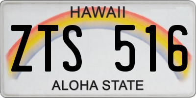 HI license plate ZTS516