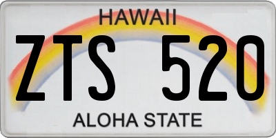 HI license plate ZTS520