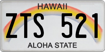 HI license plate ZTS521