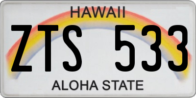 HI license plate ZTS533