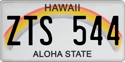 HI license plate ZTS544