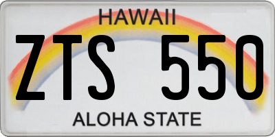 HI license plate ZTS550