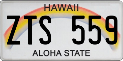 HI license plate ZTS559
