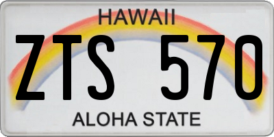 HI license plate ZTS570