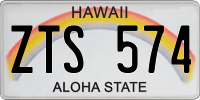 HI license plate ZTS574