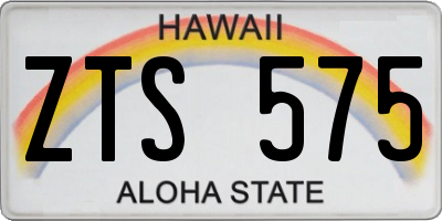 HI license plate ZTS575