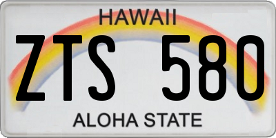 HI license plate ZTS580
