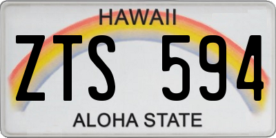 HI license plate ZTS594