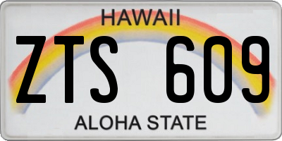 HI license plate ZTS609
