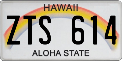 HI license plate ZTS614