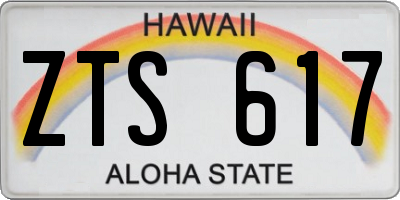HI license plate ZTS617
