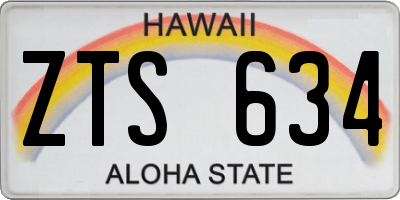 HI license plate ZTS634
