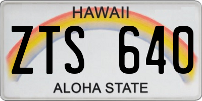 HI license plate ZTS640