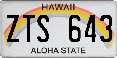 HI license plate ZTS643