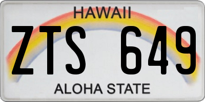 HI license plate ZTS649