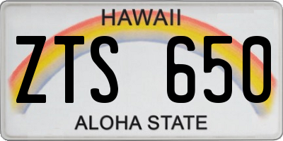 HI license plate ZTS650