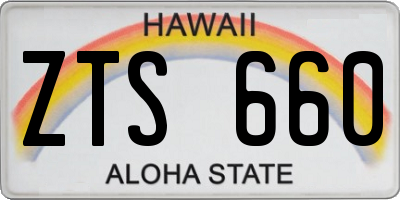 HI license plate ZTS660