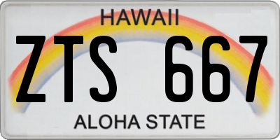 HI license plate ZTS667