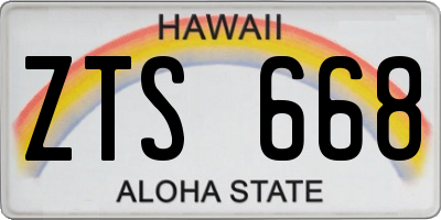 HI license plate ZTS668