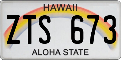 HI license plate ZTS673