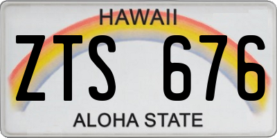 HI license plate ZTS676