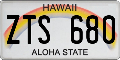 HI license plate ZTS680