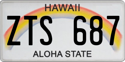 HI license plate ZTS687