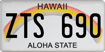 HI license plate ZTS690