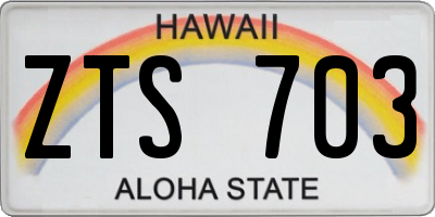 HI license plate ZTS703