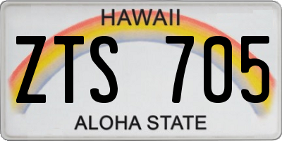 HI license plate ZTS705