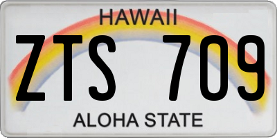 HI license plate ZTS709