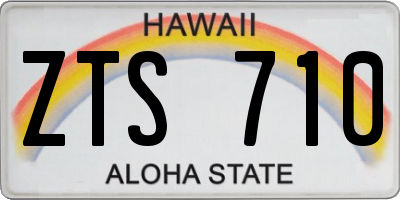 HI license plate ZTS710