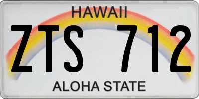 HI license plate ZTS712