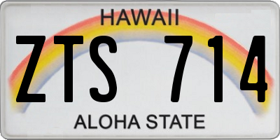 HI license plate ZTS714