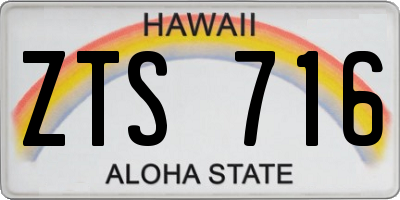 HI license plate ZTS716