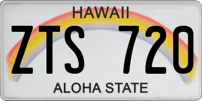 HI license plate ZTS720