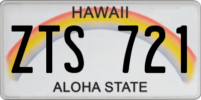 HI license plate ZTS721