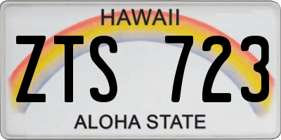 HI license plate ZTS723