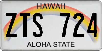 HI license plate ZTS724