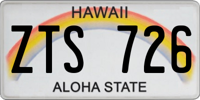 HI license plate ZTS726