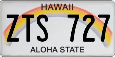 HI license plate ZTS727