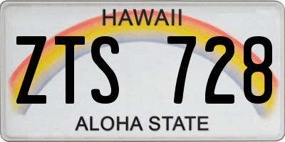 HI license plate ZTS728