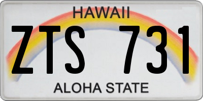 HI license plate ZTS731