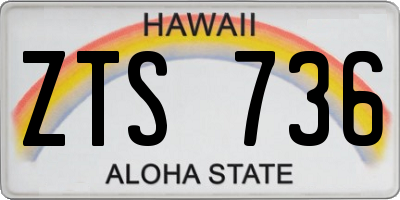 HI license plate ZTS736
